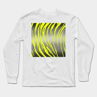 Silver Tiger Stripes Yellow Long Sleeve T-Shirt